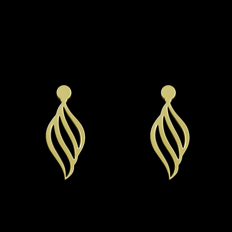 گوشواره طلا 18 عیار زنانه مدوپد مدل هندسی کد GA1-14712