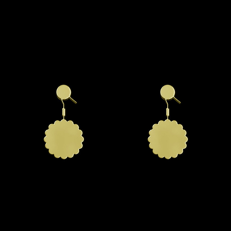 گوشواره طلا 18 عیار زنانه مدوپد مدل هندسی کد GA1-14736