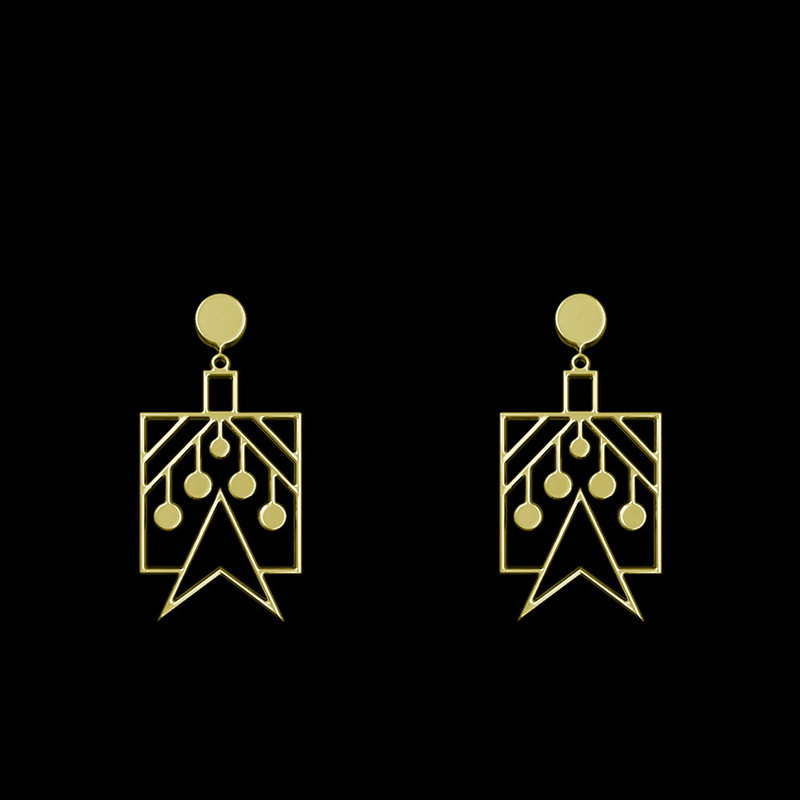 گوشواره طلا 18 عیار زنانه مدوپد مدل هندسی کد GA1-14889 گوشواره طلا 18 عیار زنانه مدوپد مدل هندسی کد GA1-14889