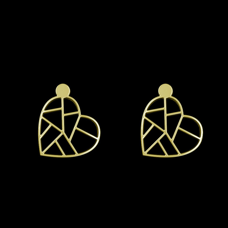 گوشواره طلا 18 عیار زنانه مدوپد مدل قلب کد GA1-14946