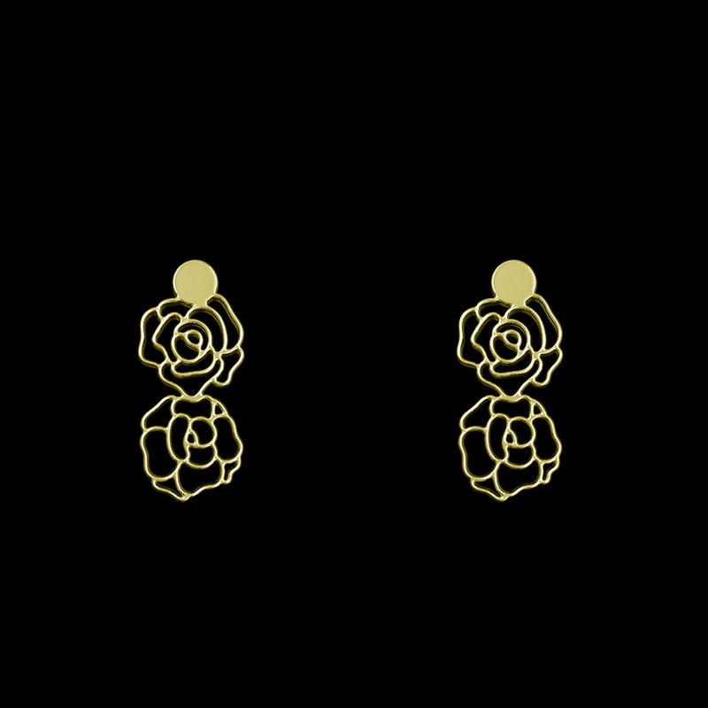 گوشواره طلا 18 عیار زنانه مدوپد مدل گل کد GA1-14960