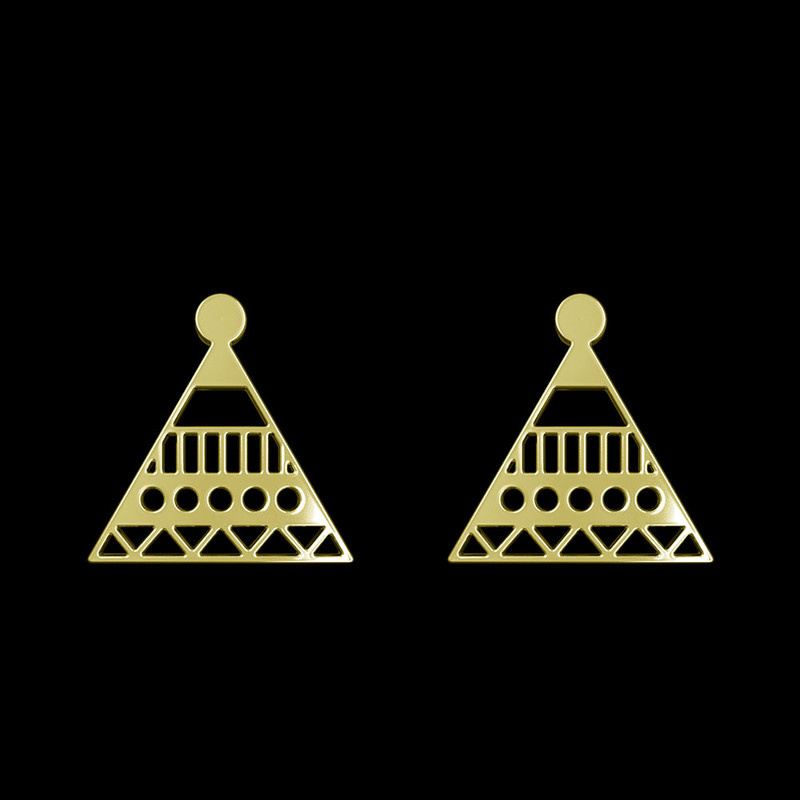 گوشواره طلا 18 عیار زنانه مدوپد مدل مثلث کد GA1-14983