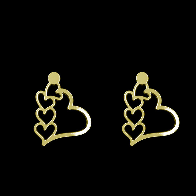 گوشواره طلا 18 عیار زنانه مدوپد مدل قلب کد GA1-14998