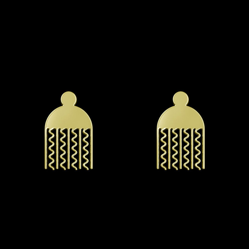 گوشواره طلا 18 عیار زنانه مدوپد مدل هندسی کد GA1-15031