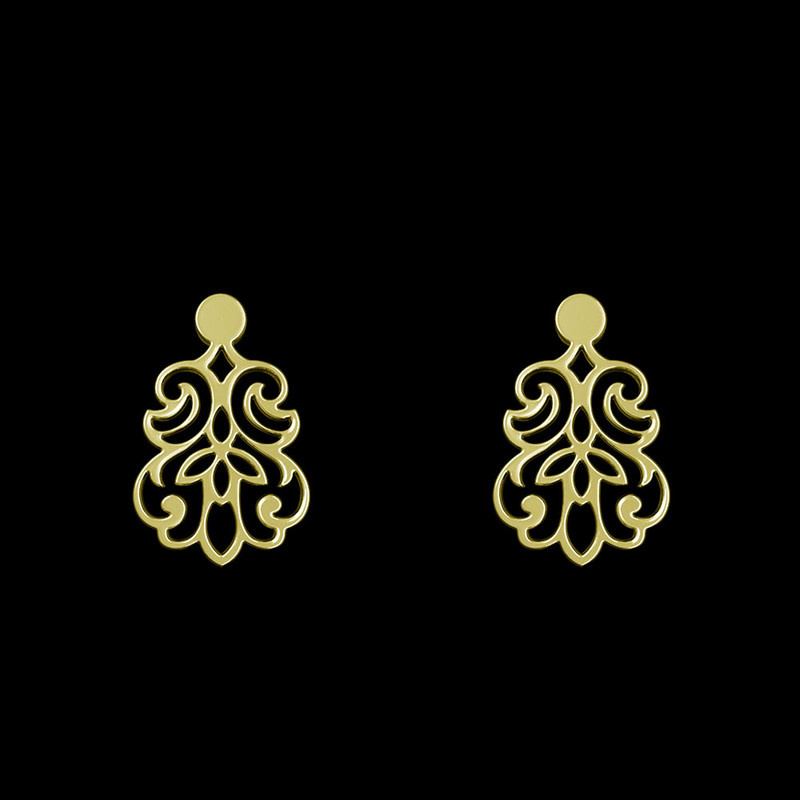 گوشواره طلا 18 عیار زنانه مدوپد مدل هندسی کد GA1-15126