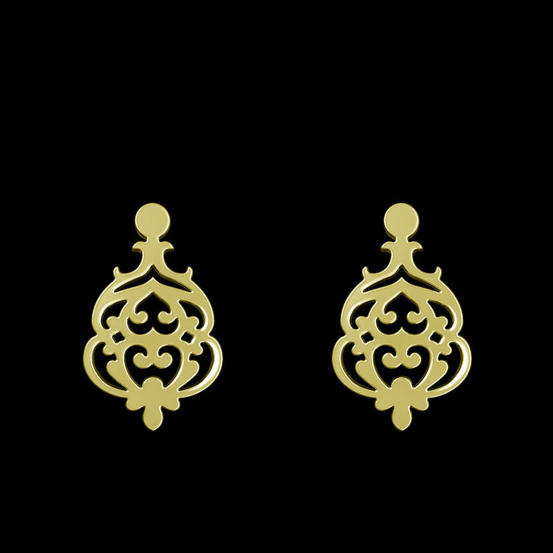 گوشواره طلا 18 عیار زنانه مدوپد مدل هندسی کد GA1-15185