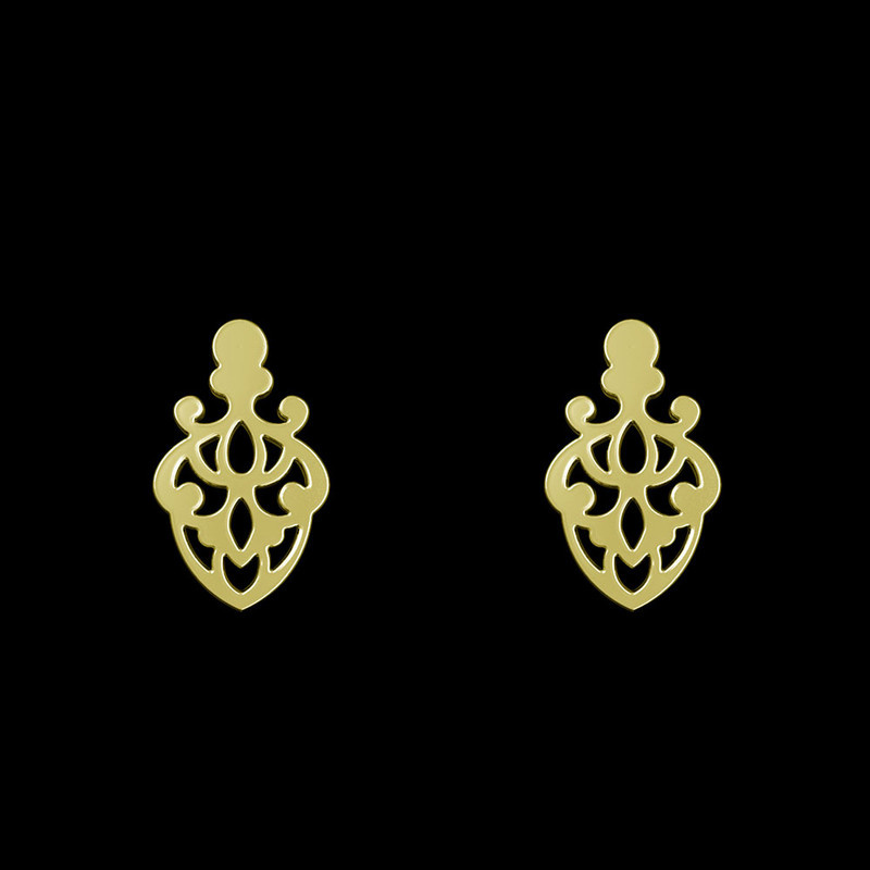 گوشواره طلا 18 عیار زنانه مدوپد مدل هندسی کد GA1-15214