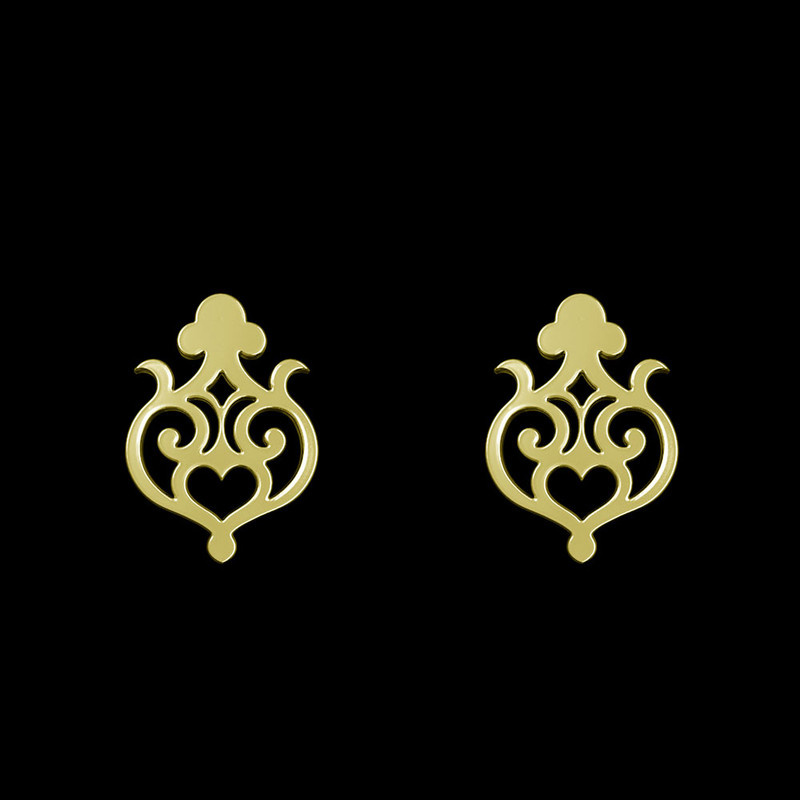 گوشواره طلا 18 عیار زنانه مدوپد مدل هندسی کد GA1-15215