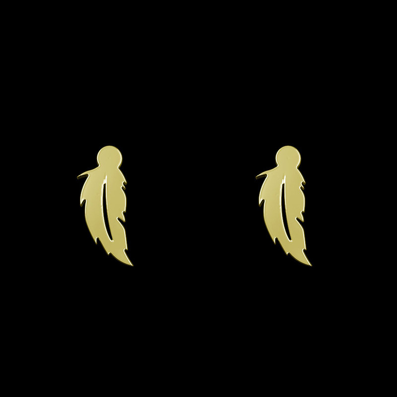 گوشواره طلا 18 عیار زنانه مدوپد مدل پر کد GA1-15227