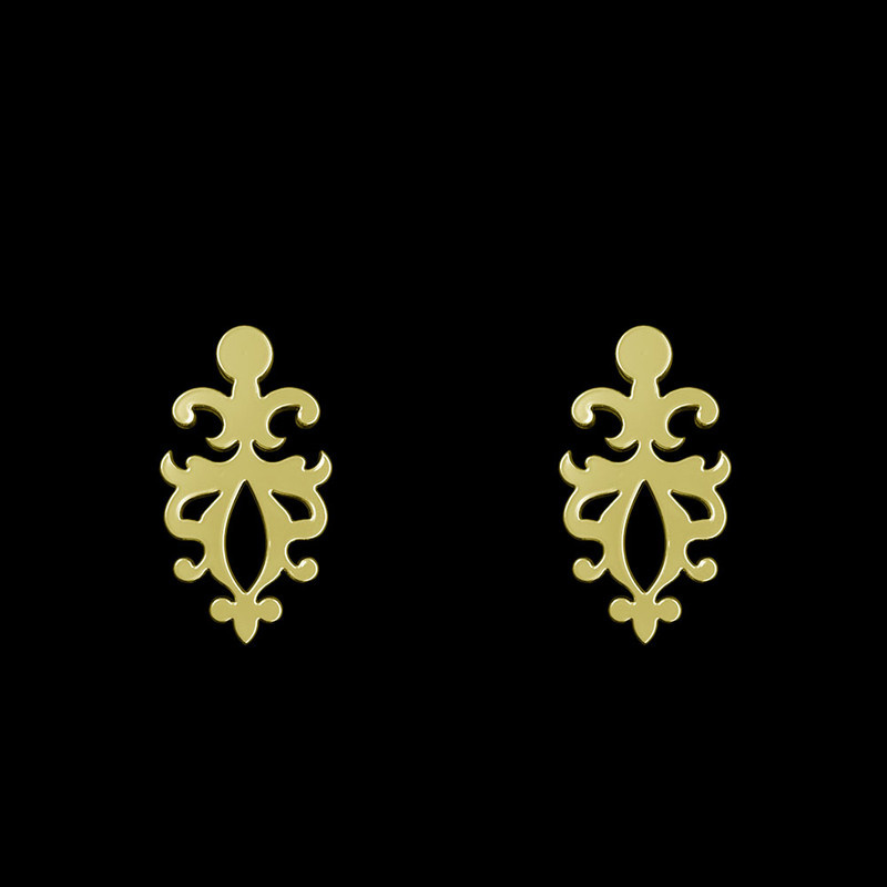 گوشواره طلا 18 عیار زنانه مدوپد مدل هندسی کد GA1-15238