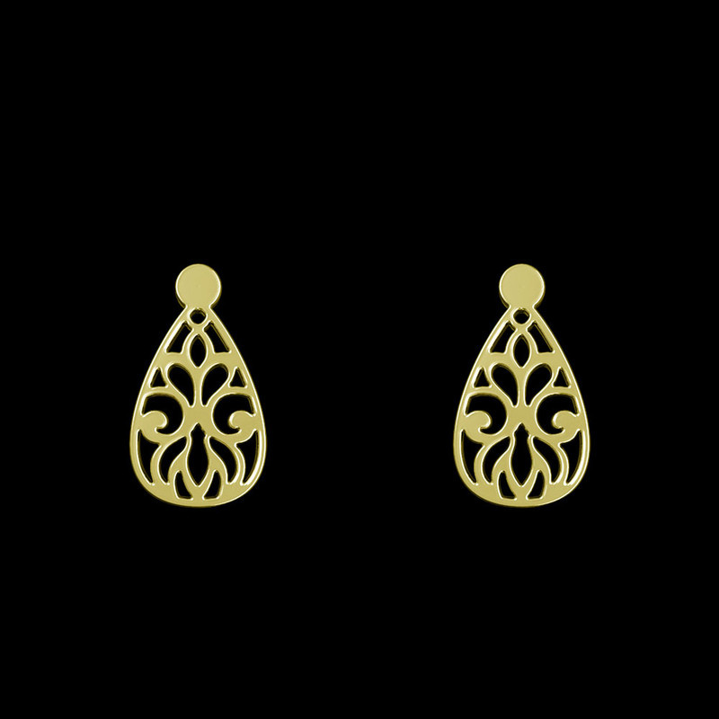 گوشواره طلا 18 عیار زنانه مدوپد مدل اسلیمی کد GA1-15260