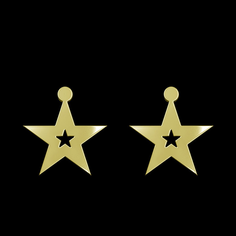 گوشواره طلا 18 عیار زنانه مدوپد مدل ستاره کد GA1-15400