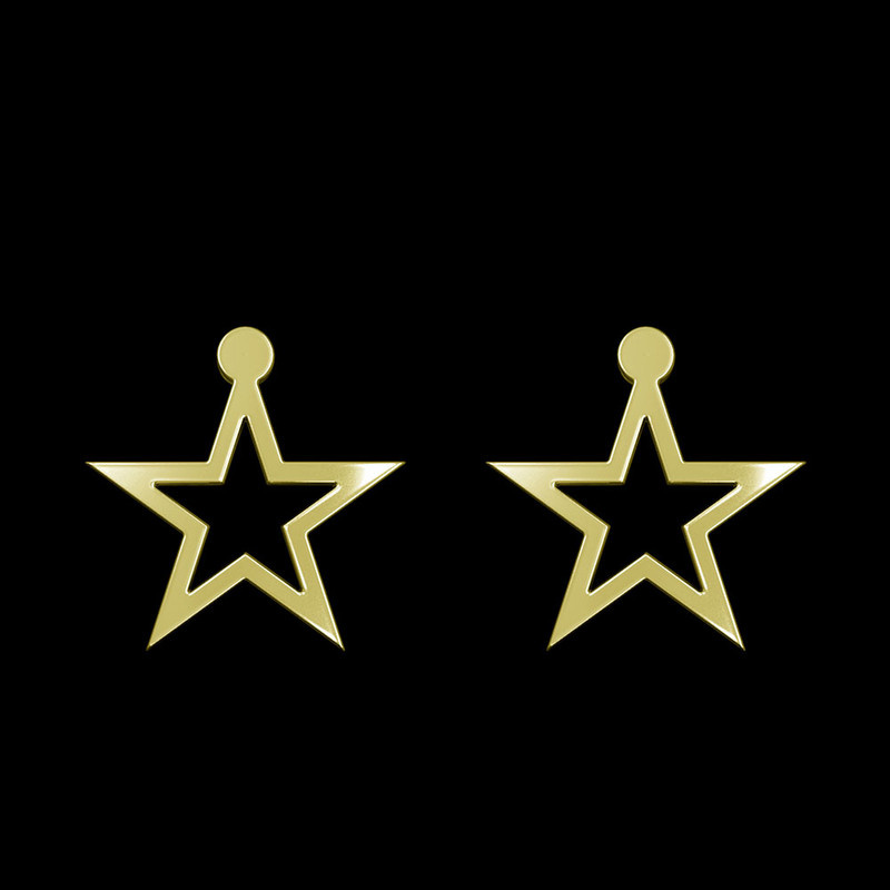 گوشواره طلا 18 عیار زنانه مدوپد مدل ستاره کد GA1-15402