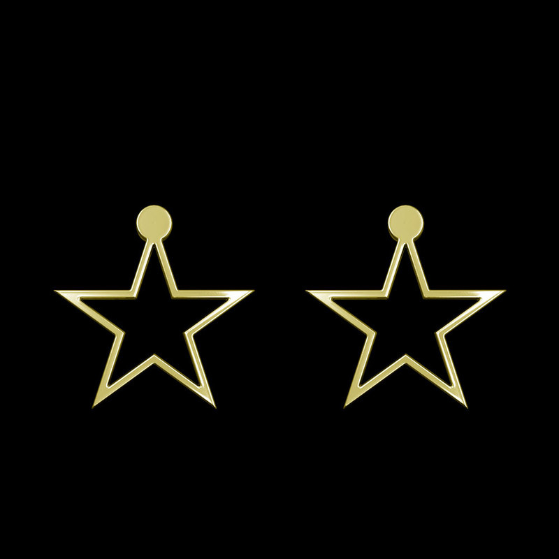 گوشواره طلا 18 عیار زنانه مدوپد مدل ستاره کد GA1-15403