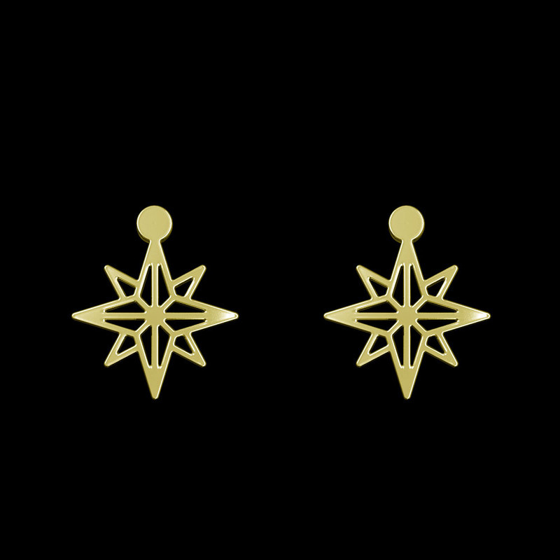 گوشواره طلا 18 عیار زنانه مدوپد مدل ستاره کد GA1-15425