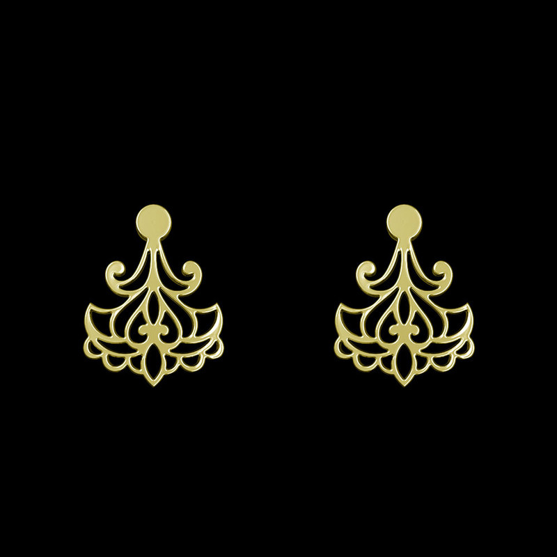 گوشواره طلا 18 عیار زنانه مدوپد مدل اسلیمی کد GA1-15268