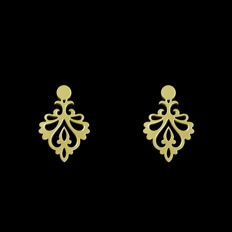 گوشواره طلا 18 عیار زنانه مدوپد مدل اسلیمی کد GA1-15270