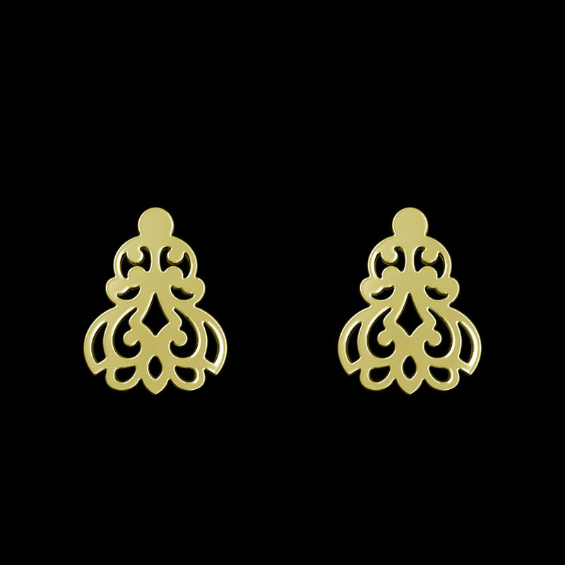 گوشواره طلا 18 عیار زنانه مدوپد مدل اسلیمی کد GA1-15274