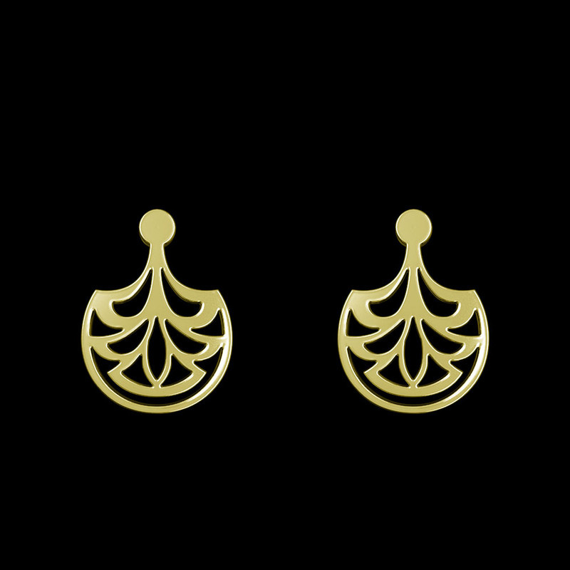 گوشواره طلا 18 عیار زنانه مدوپد مدل اسلیمی کد GA1-15282