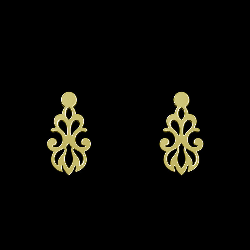 گوشواره طلا 18 عیار زنانه مدوپد مدل اسلیمی کد GA1-15296