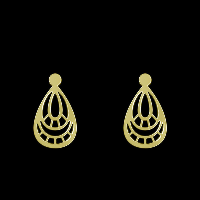 گوشواره طلا 18 عیار زنانه مدوپد مدل اسلیمی کد GA1-15334