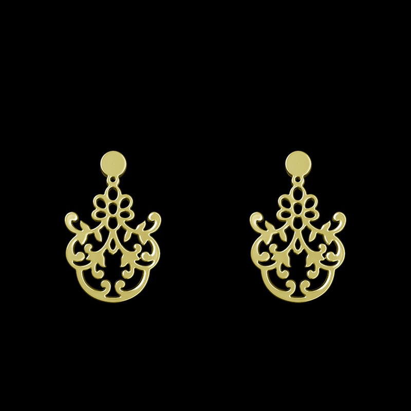 گوشواره طلا 18 عیار زنانه مدوپد مدل اسلیمی کد GA1-15335