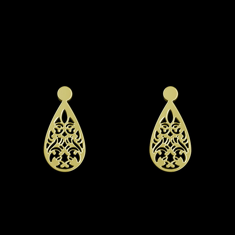 گوشواره طلا 18 عیار زنانه مدوپد مدل اسلیمی کد GA1-15338