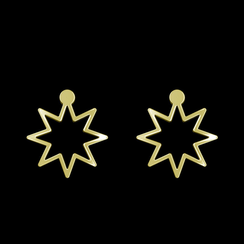 گوشواره طلا 18 عیار زنانه مدوپد مدل ستاره کد GA1-15453