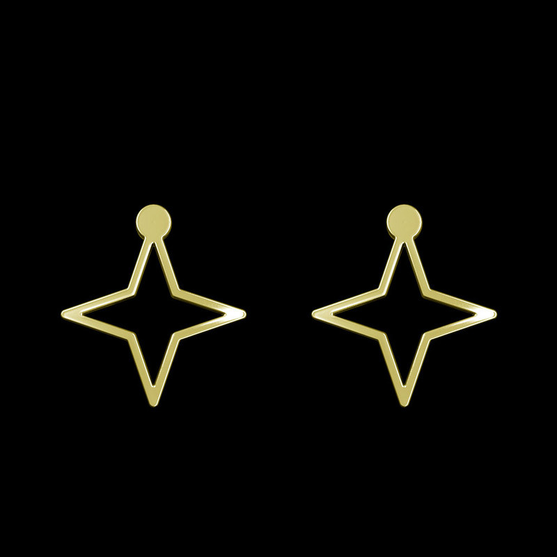 گوشواره طلا 18 عیار زنانه مدوپد مدل ستاره کد GA1-15457