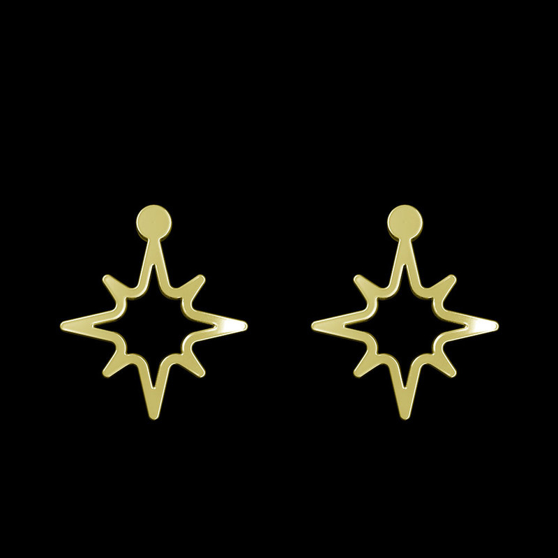 گوشواره طلا 18 عیار زنانه مدوپد مدل ستاره کد GA1-15478