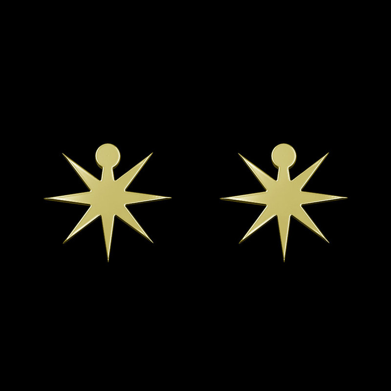 گوشواره طلا 18 عیار زنانه مدوپد مدل ستاره کد GA1-15503