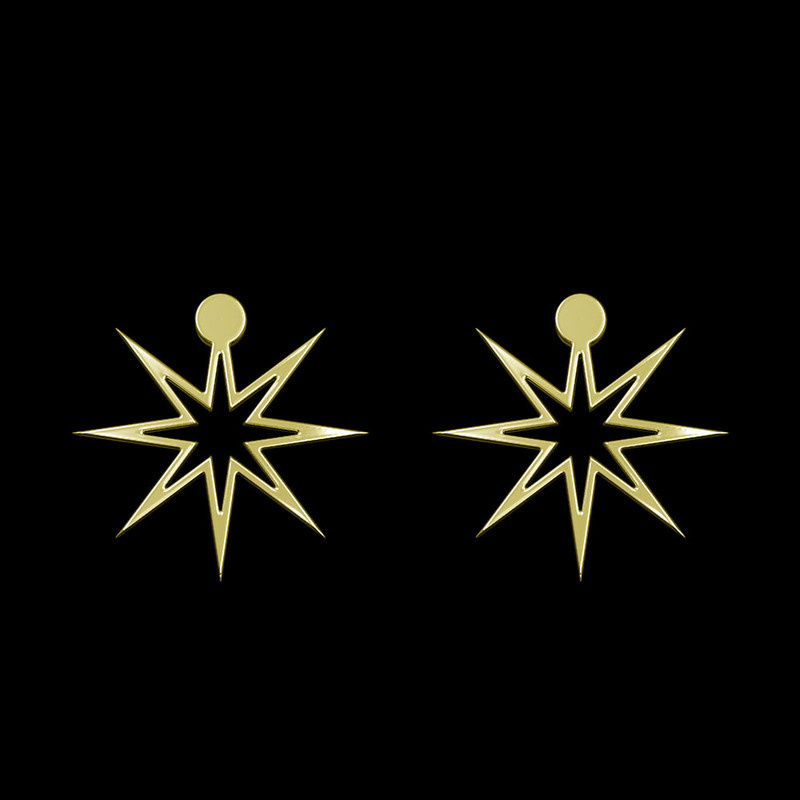 گوشواره طلا 18 عیار زنانه مدوپد مدل ستاره کد GA1-15526