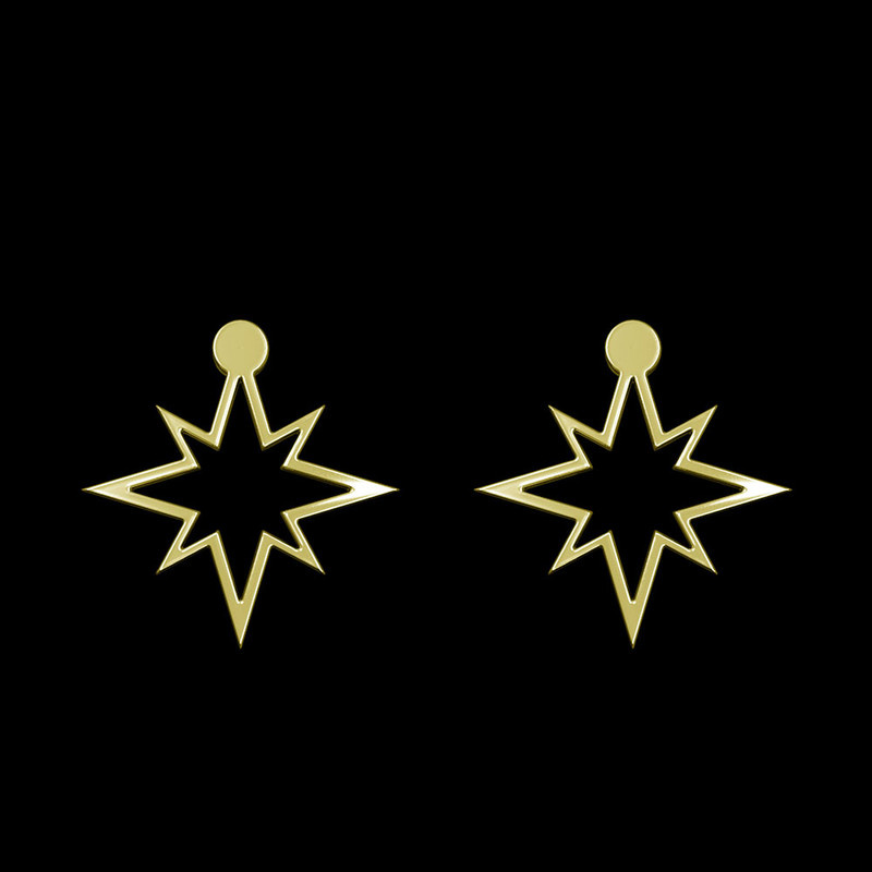 گوشواره طلا 18 عیار زنانه مدوپد مدل ستاره کد GA1-15542