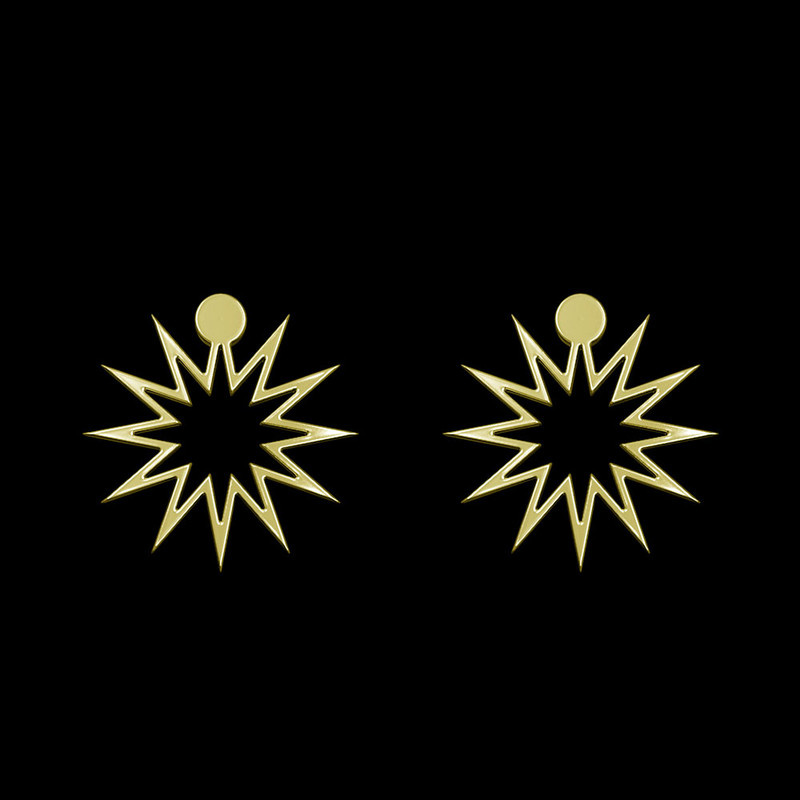 گوشواره طلا 18 عیار زنانه مدوپد مدل ستاره کد GA1-15546