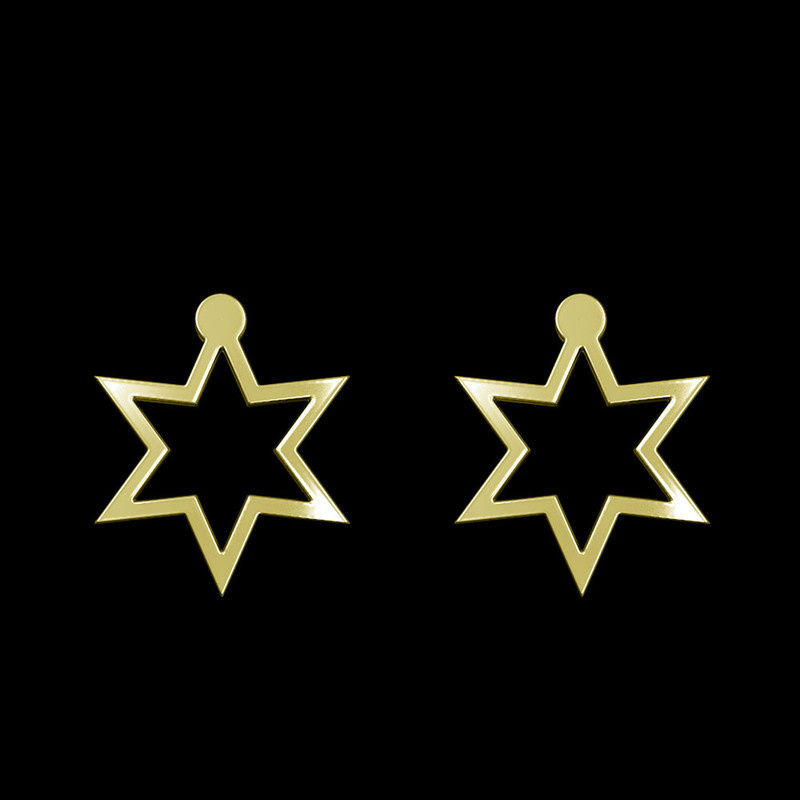 گوشواره طلا 18 عیار زنانه مدوپد مدل ستاره کد GA1-15570