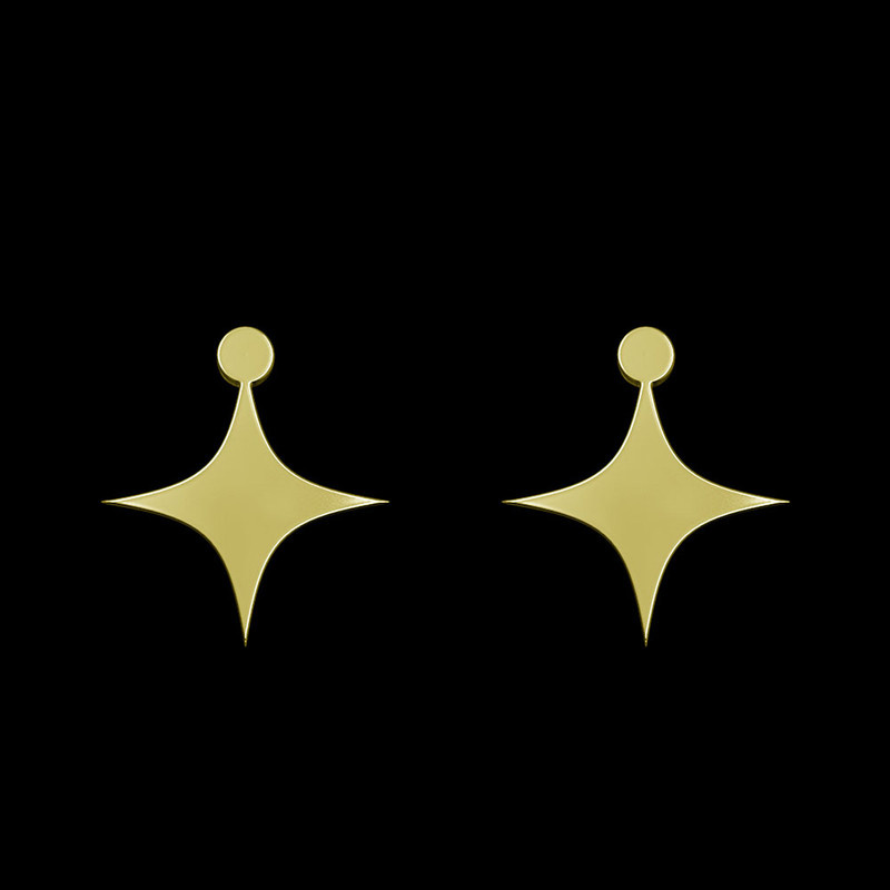 گوشواره طلا 18 عیار زنانه مدوپد مدل ستاره کد GA1-15578