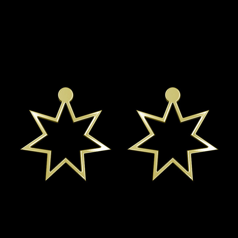 گوشواره طلا 18 عیار زنانه مدوپد مدل ستاره کد GA1-15579