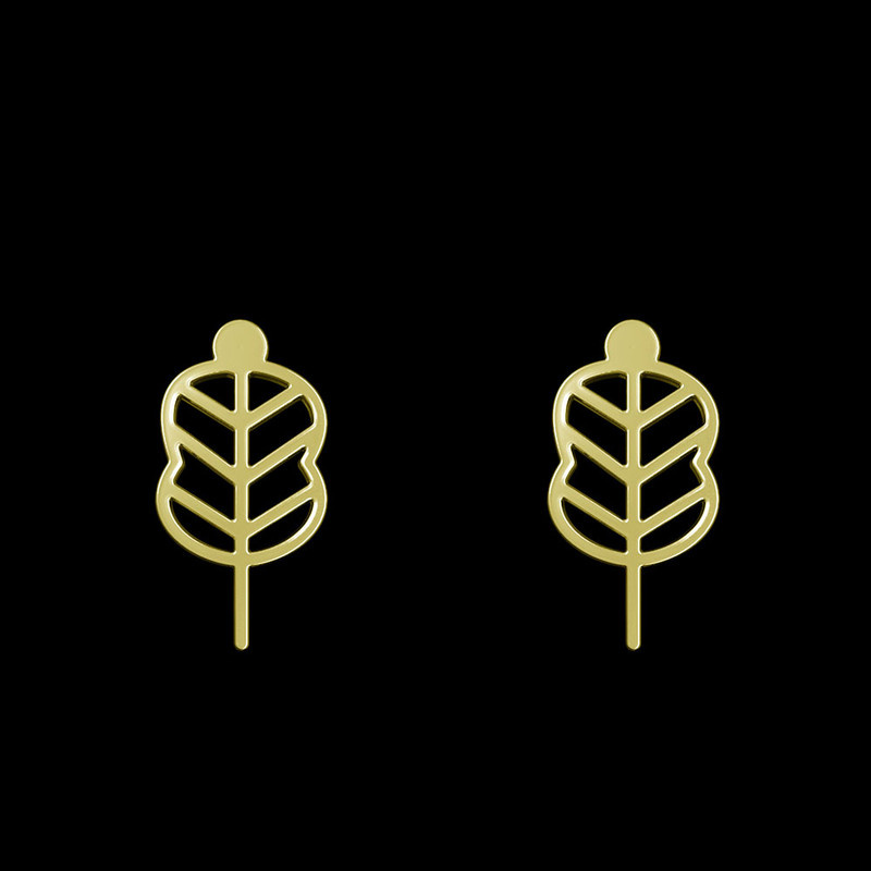 گوشواره طلا 18 عیار زنانه مدوپد مدل برگ کد GA1-15734