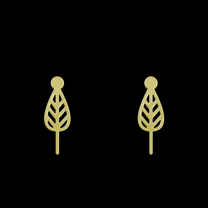 گوشواره طلا 18 عیار زنانه مدوپد مدل برگ کد GA1-15735