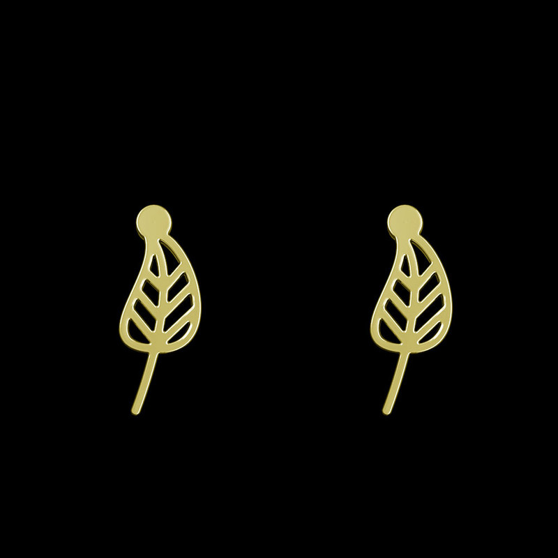 گوشواره طلا 18 عیار زنانه مدوپد مدل برگ کد GA1-15736