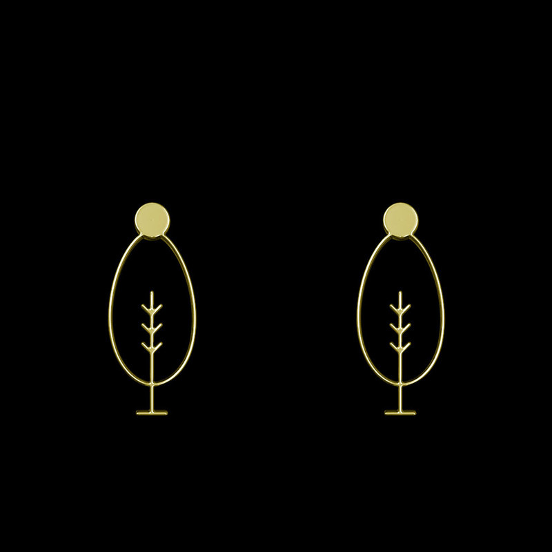 گوشواره طلا 18 عیار زنانه مدوپد مدل درخت کد GA1-15767