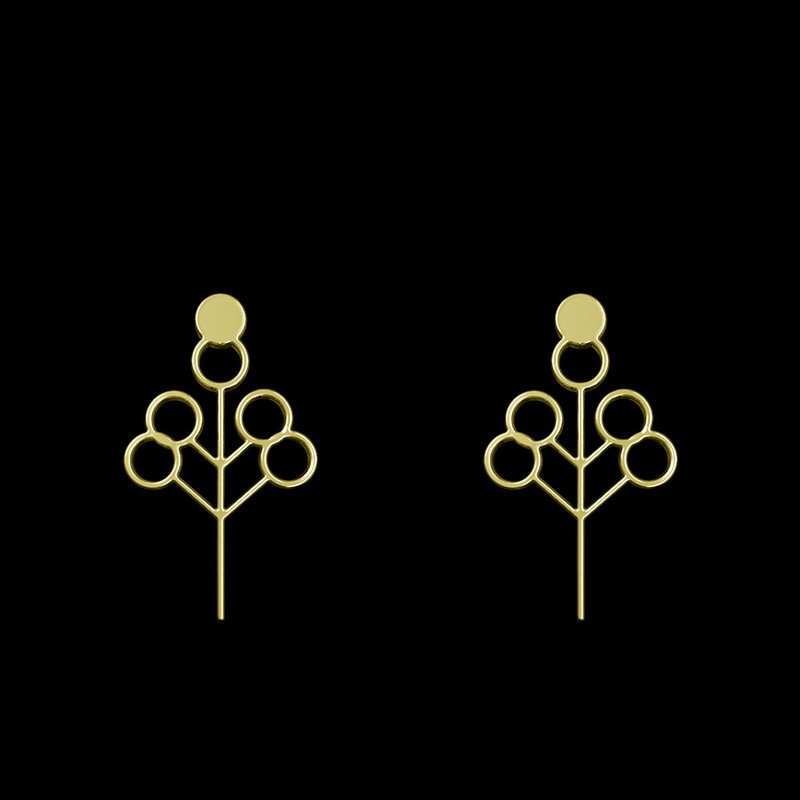 گوشواره طلا 18 عیار زنانه مدوپد مدل درخت کد GA1-15782