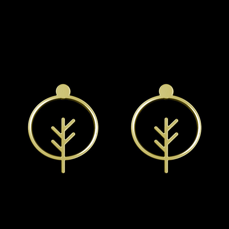 گوشواره طلا 18 عیار زنانه مدوپد مدل درخت کد GA1-15799