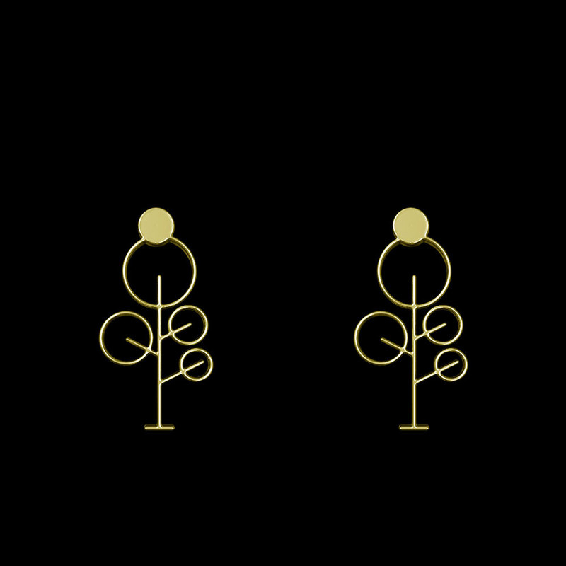 گوشواره طلا 18 عیار زنانه مدوپد مدل درخت کد GA1-15807