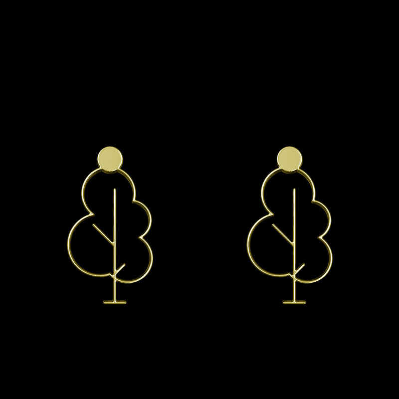 گوشواره طلا 18 عیار زنانه مدوپد مدل درخت کد GA1-15813