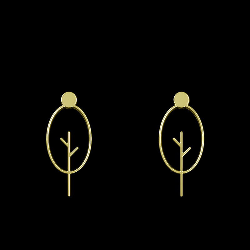 گوشواره طلا 18 عیار زنانه مدوپد مدل درخت کد GA1-15840