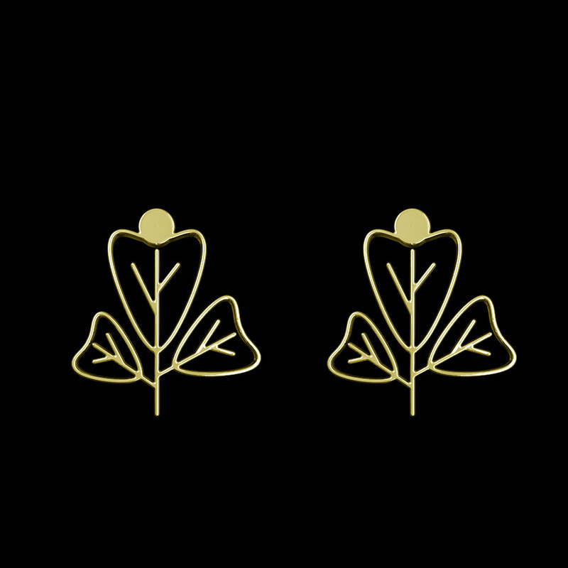 گوشواره طلا 18 عیار زنانه مدوپد مدل برگ کد GA1-15873