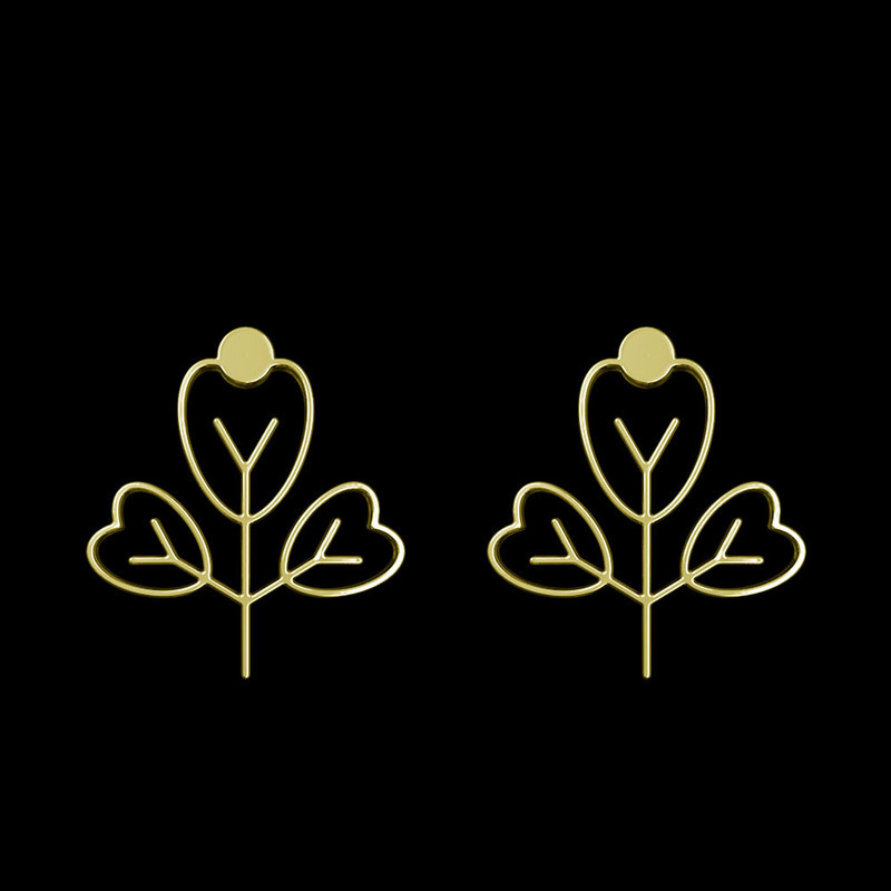 گوشواره طلا 18 عیار زنانه مدوپد مدل برگ کد GA1-15876