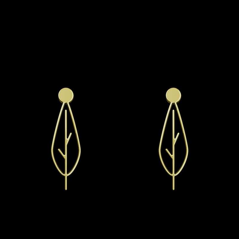 گوشواره طلا 18 عیار زنانه مدوپد مدل برگ کد GA1-15882