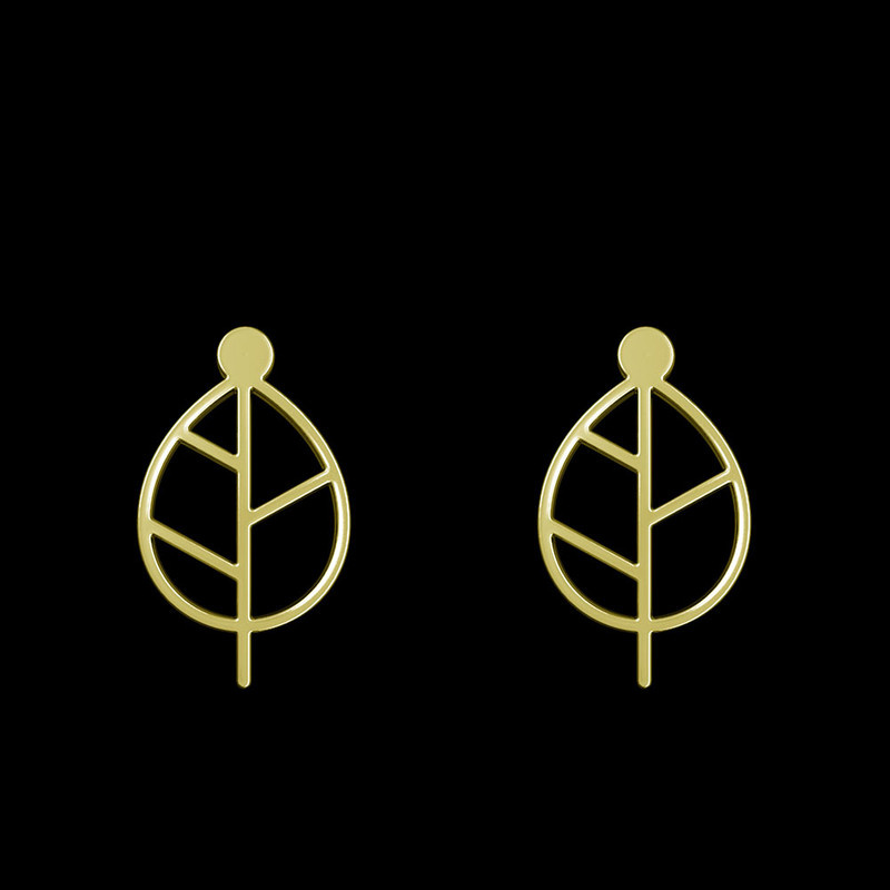 گوشواره طلا 18 عیار زنانه مدوپد مدل برگ کد GA1-15899